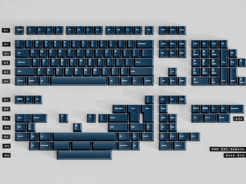 GMK Fabrik Base 165 Key Cherry Profile Double Shot ABS Keycap Set
