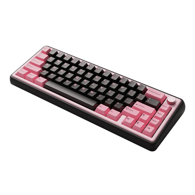 Chilkey Foxy 65 Aluminum Wireless Keyboard - Color:Dark Blush - Flex Cut PCB:Flex Cut PCB - Switch:Durock Green Bean
