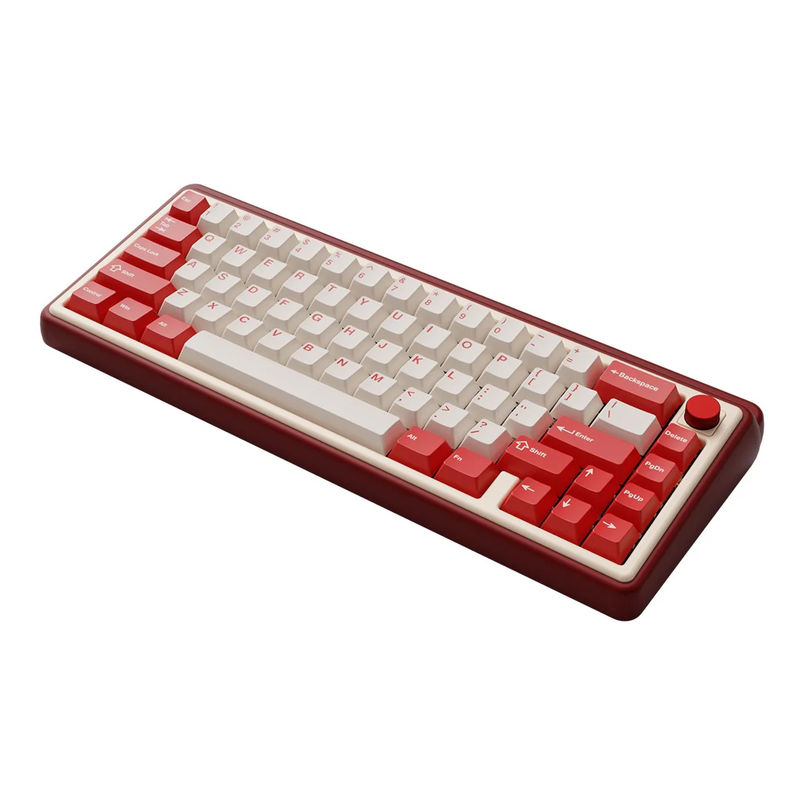Chilkey Foxy 65 Aluminum Wireless Keyboard - Color:Wild Rose - Flex Cut PCB:Flex Cut PCB - Switch:Durock Green Bean