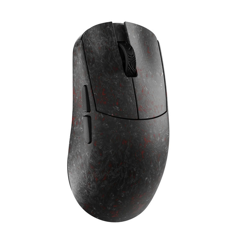 MK x WLMOUSE Ying Forged Carbon Fiber Wireless 8K Mouse - Color:Red - Switch Type:Omron Optical