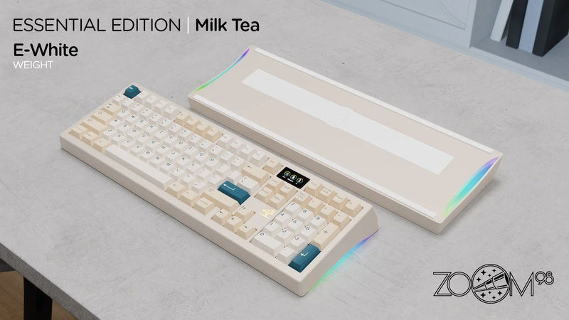 Meletrix Zoom98 Special Edition Barebones Wireless RGB Keyboard DIY Kit - Color:Milk Tea - Flex Cut PCB:Flex Cut PCB