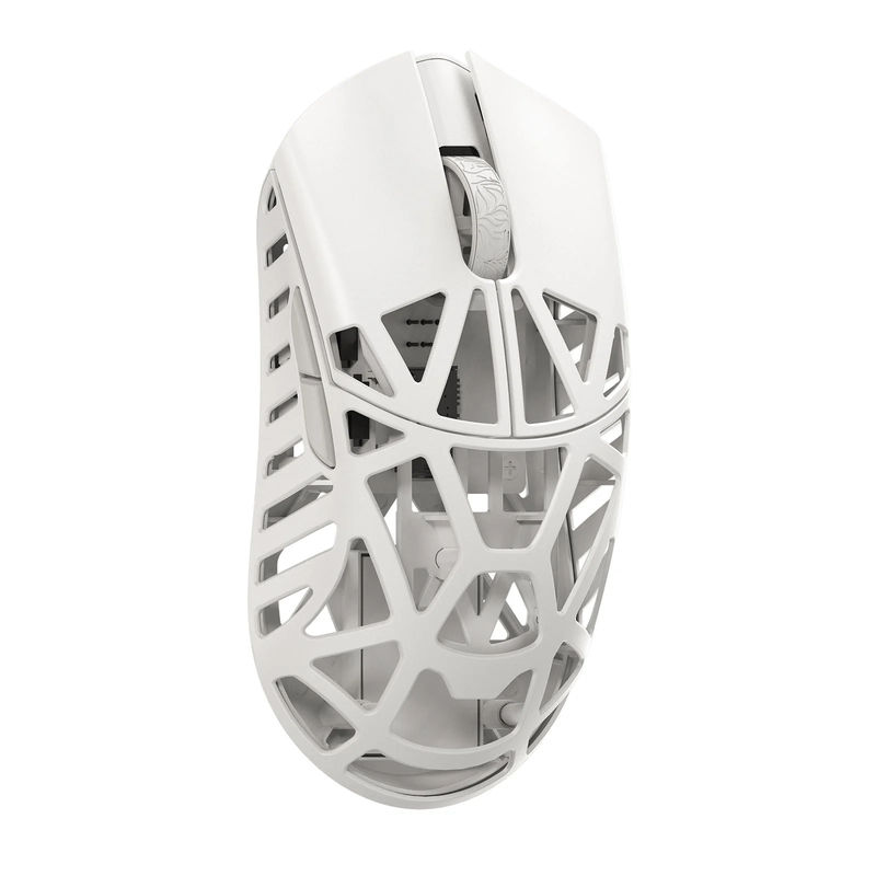 MK x WLMOUSE Beast X Mini Pro Wireless 8K Mouse - Color:Milky White - Switch Type:TTC Nihil Transparent Black Dot - Edition:Side Slits