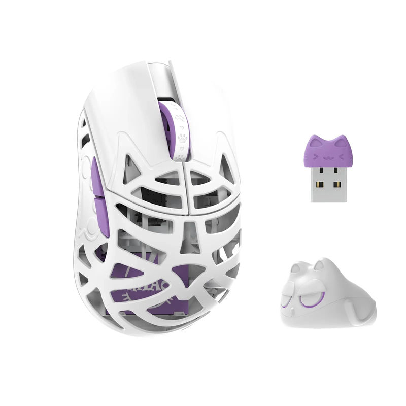 MK x WLMOUSE Beast Miao 8K Wireless Mouse - Color:White - Switch Type:Omron Optical