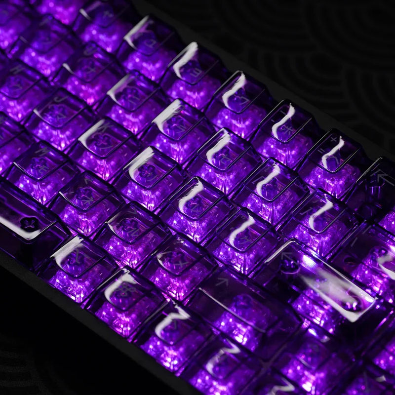 KBDFans Clear 2048 Translucent Purple 162 Key Cherry Profile Polycarbonate Keycap Set
