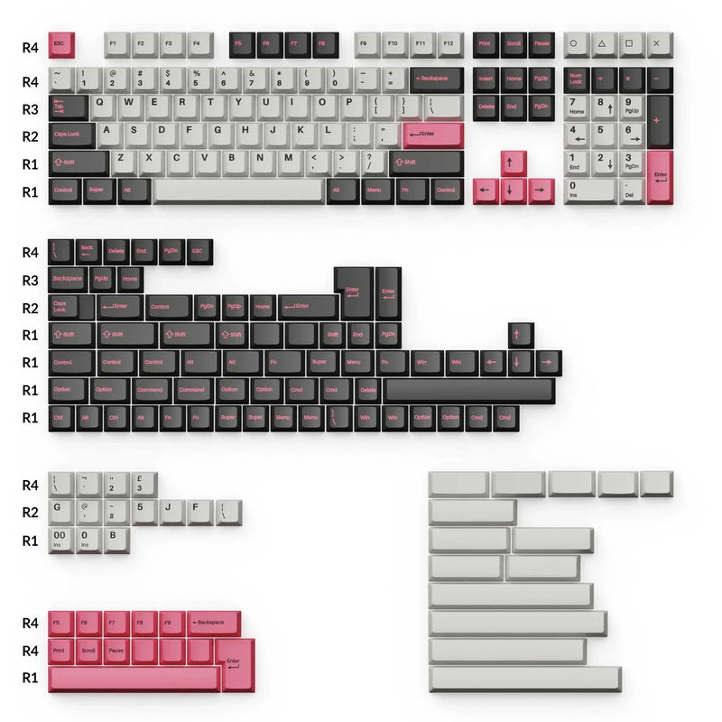 Keychron Dolch Pink 219 Key Cherry Profile Double Shot PBT Keycap Set