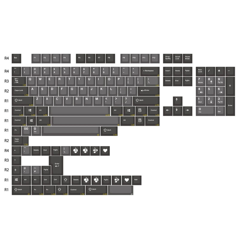 EnjoyPBT Doubleshot ABS Cherry Profile Keycap Set White/Dolch
