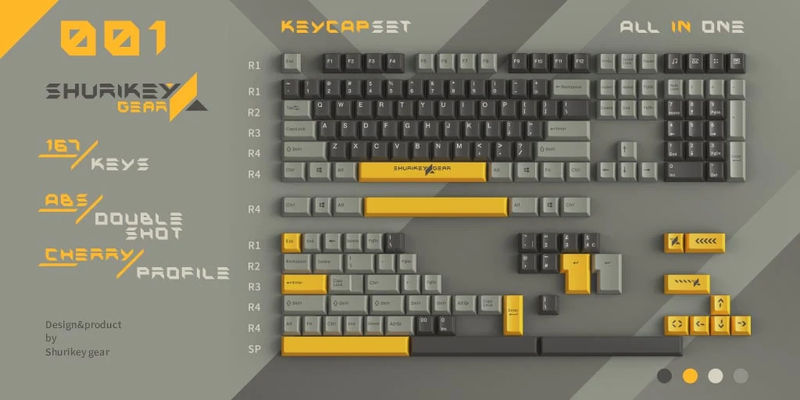 Shurikey Hanzo 001 - 167 Keys Cherry Profile Double Shot ABS Keycap Set