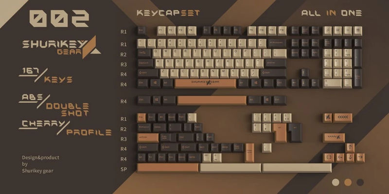 Shurikey Hanzo 002 - 167 Keys Cherry Profile Double Shot ABS Keycap Set