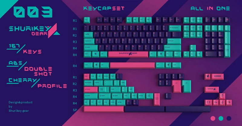 Shurikey Hanzo 003 - 167 Keys Cherry Profile Double Shot ABS Keycap Set