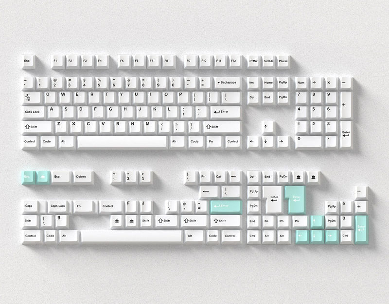 VMK Black on White 171 Key Cherry Profile Double Shot PBT Keycap Set
