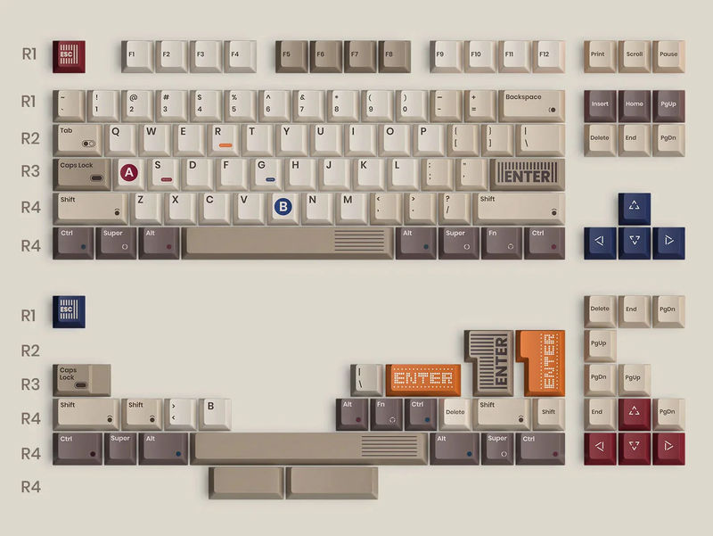 80Retros Game 1989 184 Key Cherry Profile Dye Sub Keycap Set