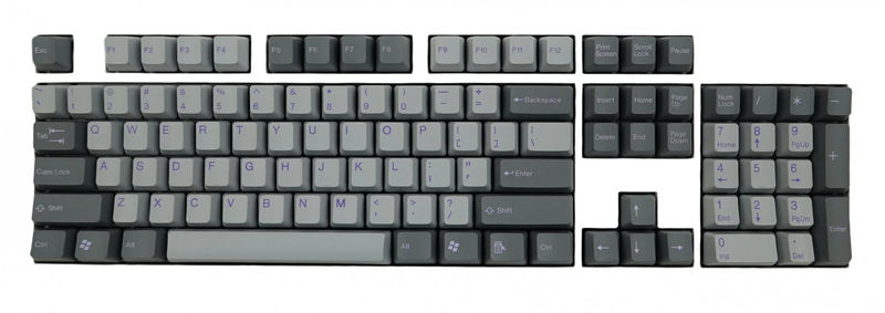 Tai-Hao Grey / Dark Grey w/ Purple Legends 104 Key OEM Profile PBT Double Shot Keycap Set