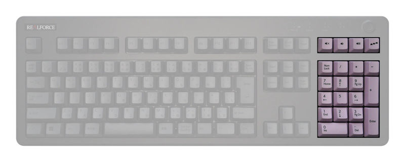 Topre Realforce R3 Keycap Set - Kit:Numpad - Primary Keycap Color:Smoky Lilac