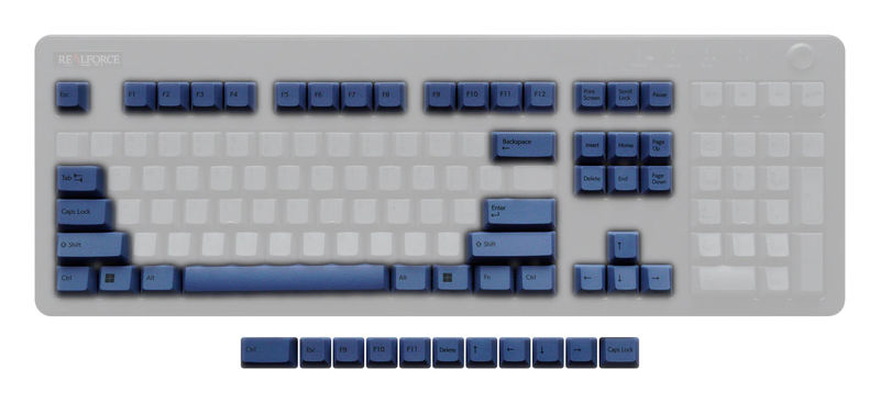 Topre Realforce R3 Keycap Set - Kit:Text Modifiers - Primary Keycap Color:Dark Blue