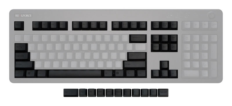 Topre Realforce R3 Keycap Set - Kit:Text Modifiers - Primary Keycap Color:Dark Grey