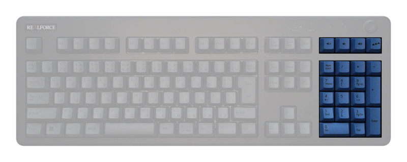 Topre Realforce R3 Keycap Set - Kit:Numpad - Primary Keycap Color:Dark Blue
