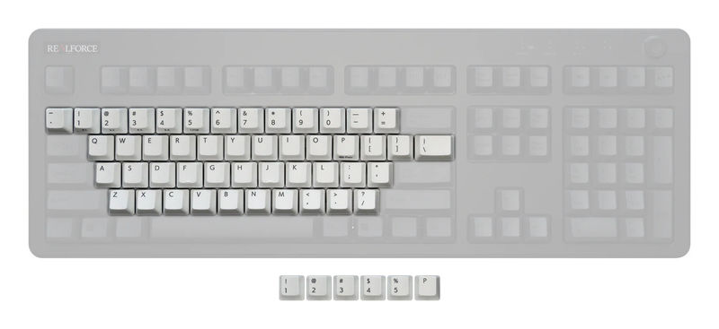 Topre Realforce R3 Keycap Set - Kit:Alpha - Primary Keycap Color:White