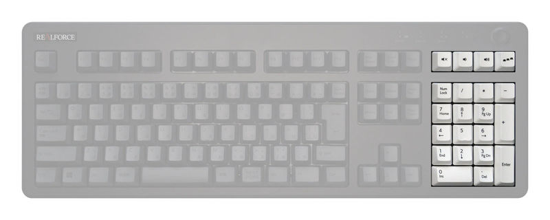 Topre Realforce R3 Keycap Set - Kit:Numpad - Primary Keycap Color:White