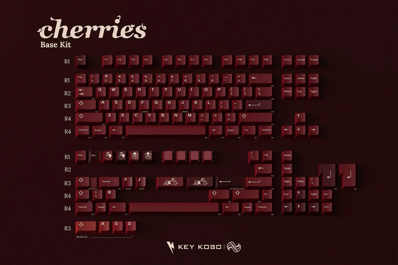 Key Kobo Cherries Double Shot ABS Keycap Set - Kit:Base