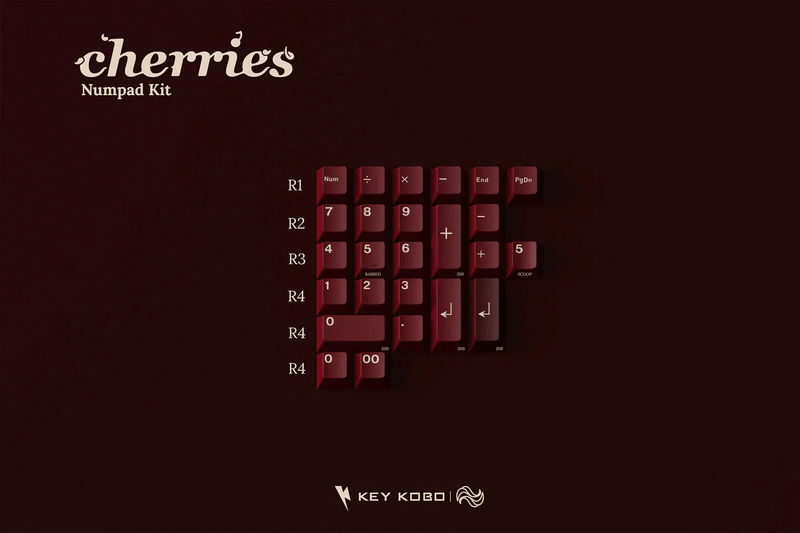 Key Kobo Cherries Double Shot ABS Keycap Set - Kit:Numpad