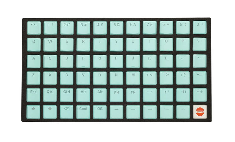 Tai-Hao Mint Blue THT Backlit 65 Key Double Shot PBT Low Profile Keycap Set - Stem Type:Choc