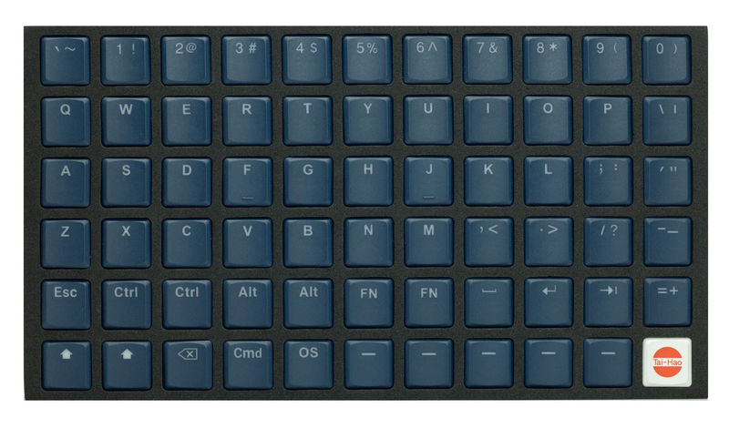 Tai-Hao Navy Blue THT Backlit 65 Key Double Shot PBT Low Profile Keycap Set - Stem Type:Choc