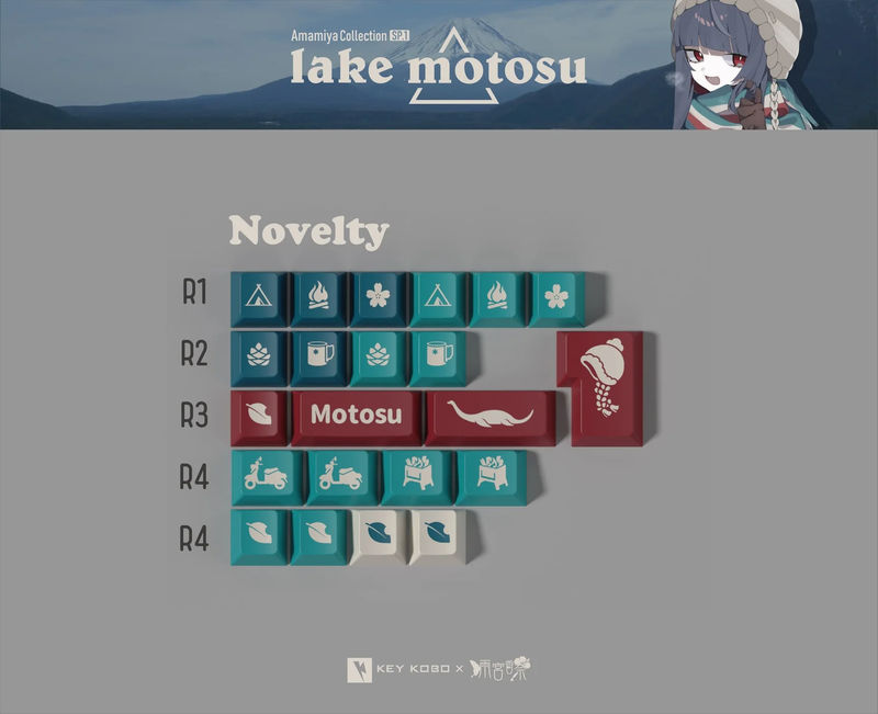 Key Kobo Motosu Lake Cherry Profile Double Shot ABS Keycap Set - Kit:Novelties