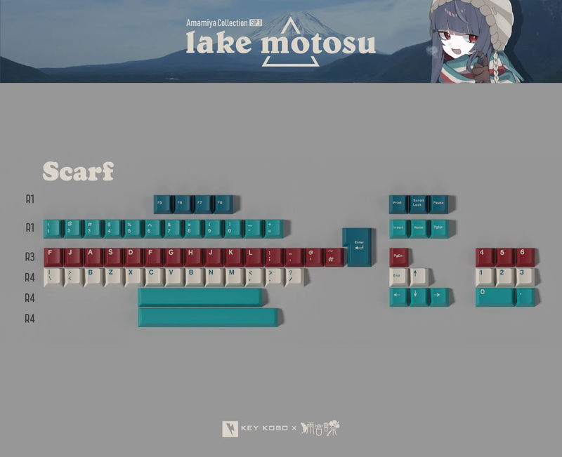 Key Kobo Motosu Lake Cherry Profile Double Shot ABS Keycap Set - Kit:Accent