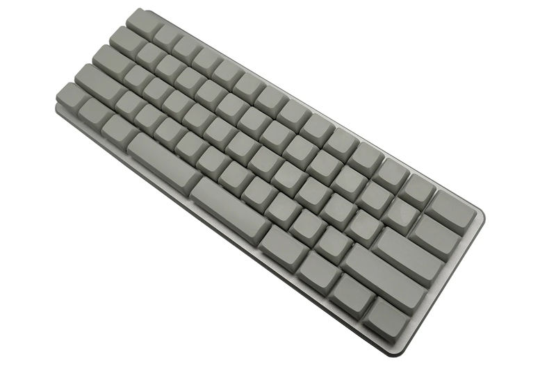 0.01 Z62 Silver Blank White LED 60% Blank PBT Mechanical Keyboard - Switch:Cherry MX Black