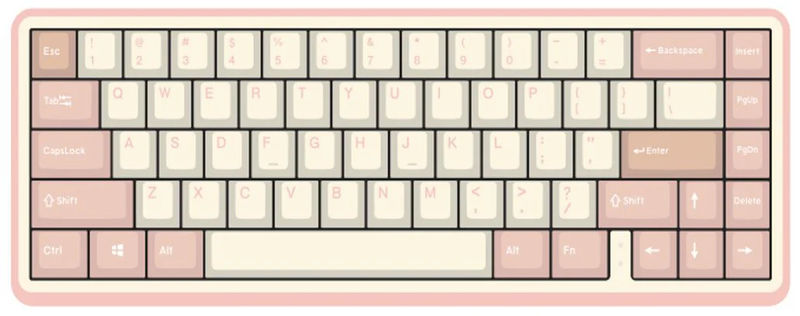 Varmilo Minilo VXH67 Mendozae 65% Wired Hotswap White LED Keyboard - Switch:Cherry MX Speed Silver
