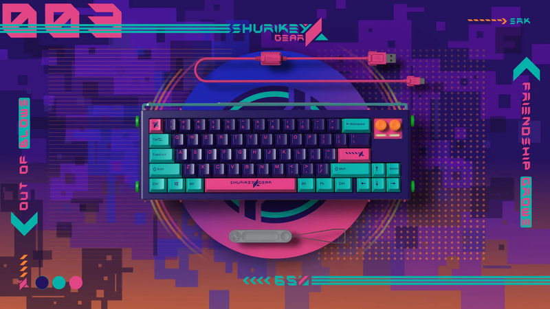 Shurikey Hanzo 003 65% Bluetooth White LED Double Shot ABS EC Mechanical Keyboard - Switch:Varmilo EC Daisy V2