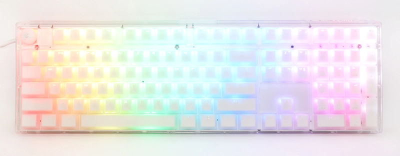 Ducky One 3 Aura Clear White Hotswap RGB Double Shot ABS Mechanical Keyboard - Switch:Cherry MX Blue