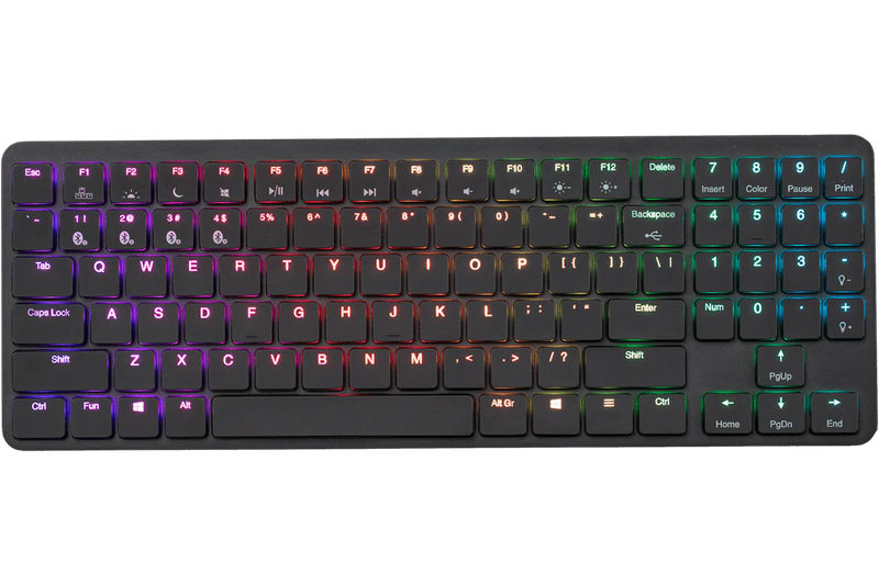 Hexgears X-1 Aluminum TKL Bluetooth RGB Low Profile Mechanical Keyboard - Color:Black - Switch:Kailh Choc Brown