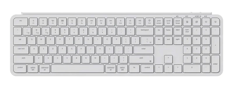 Keychron B6 Pro Bluetooth + 2.4GHz. Low Profile Win + Mac Mechanical Keyboard - Color:Ivory White