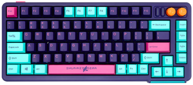 Shurikey Saizo 003 75% Bluetooth 5.0 White LED Double Shot ABS EC Mechanical Keyboard - Switch:Varmilo EC Jasmine V2