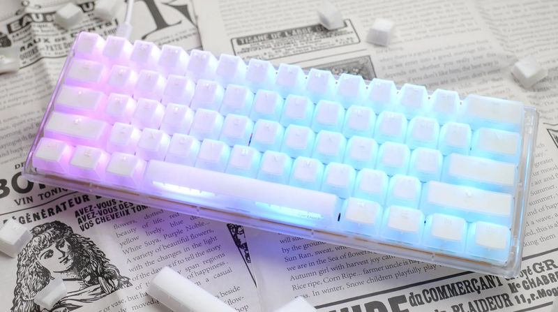 Ducky One 3 Mini Aura Clear White 60% Hotswap RGB LED Double Shot ABS Mechanical Keyboard - Switch:Cherry MX Speed Silver