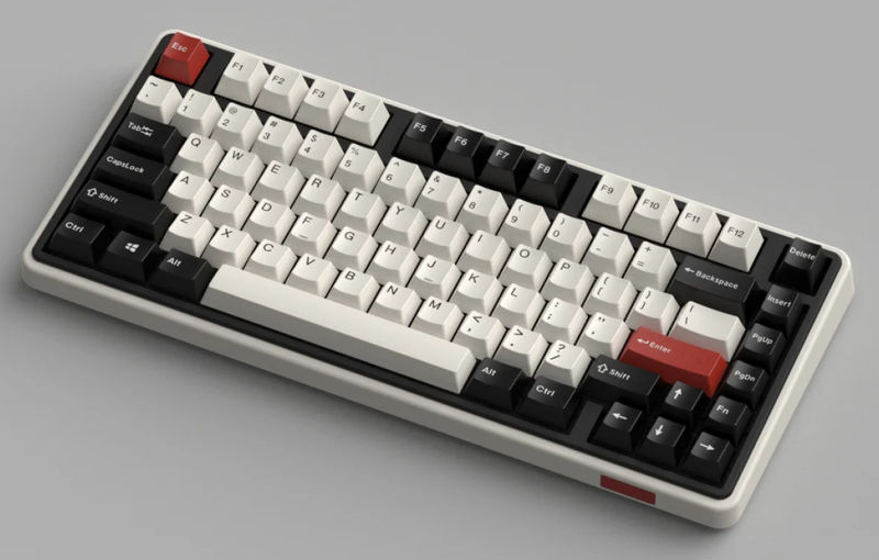 Varmilo Minilo VXH81 Retro 75% Hotswap White LED Mechanical Keyboard - Switch:Cherry MX Black Clear Top Nixie