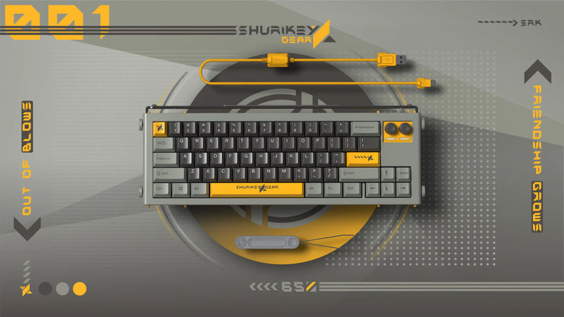 Shurikey Hanzo 001 65% Bluetooth White LED Double Shot ABS EC Mechanical Keyboard - Switch:Varmilo EC Ivy V2