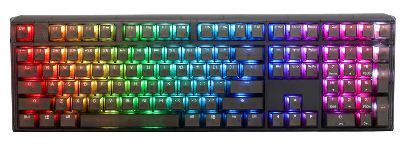 Ducky One 3 Aura Clear Black Hotswap RGB Double Shot ABS Mechanical Keyboard - Switch:Cherry MX Speed Silver