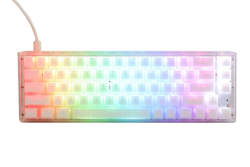 Ducky One 3 SF Aura Clear White 65% Hotswap RGB LED Double Shot ABS Mechanical Keyboard - Switch:Cherry MX Blue