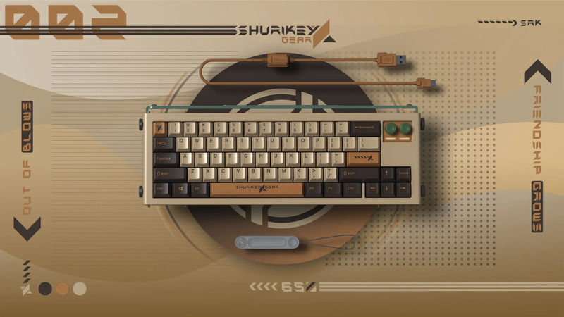 Shurikey Hanzo 002 65% Bluetooth White LED Double Shot ABS EC Mechanical Keyboard - Switch:Varmilo EC Daisy V2