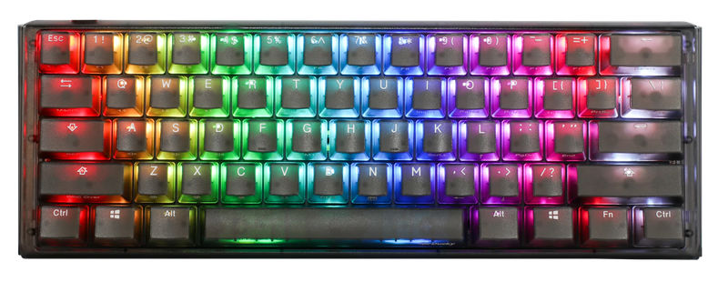 Ducky One 3 Mini Aura Clear Black 60% Hotswap RGB LED Double Shot ABS Mechanical Keyboard - Switch:Cherry MX Blue