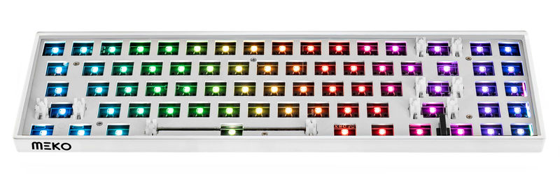 Meko Push White 65% Hotswap Bluetooth RGB Double Shot ABS Mechanical Keyboard - Switch:None