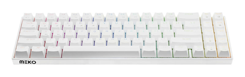 Meko Push White 65% Hotswap Bluetooth RGB Double Shot ABS Mechanical Keyboard - Switch:Gateron Yellow