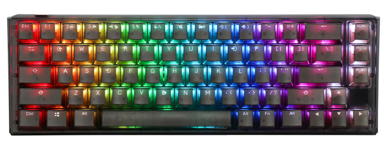 Ducky One 3 SF Aura Clear Black 65% Hotswap RGB Double Shot ABS Mechanical Keyboard - Switch:Cherry MX Blue