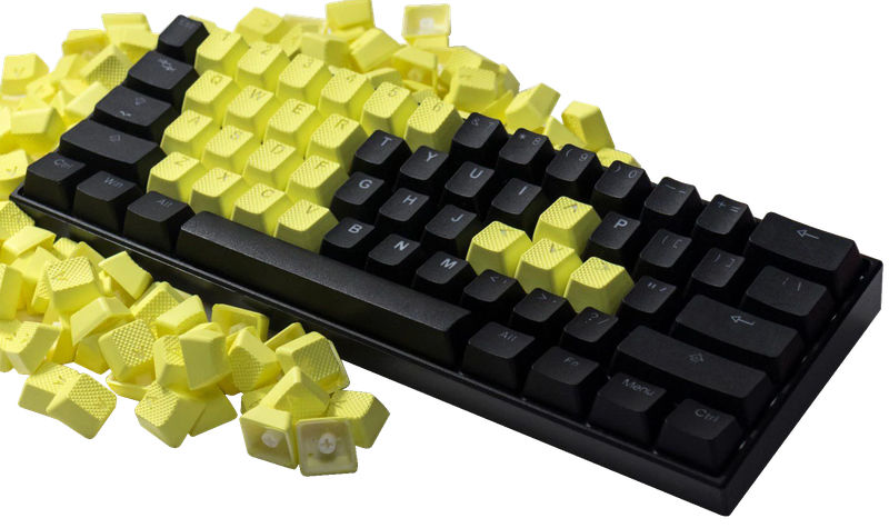 Tai-Hao Neon Zinc Yellow Backlit 22 Key OEM Profile Double Shot ABS TPR Keycap Set