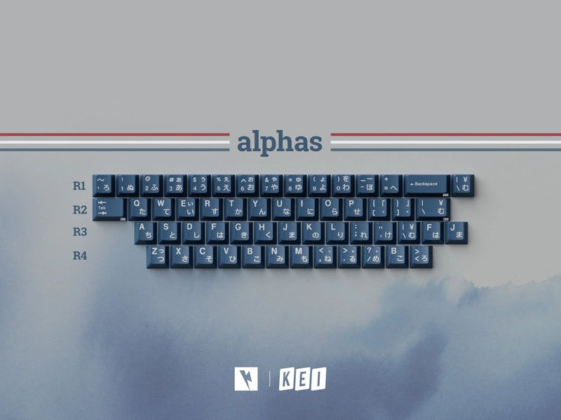 Key Kobo R.W.B. Cherry Profile Double Shot ABS Keycap Set - Kit:Alpha