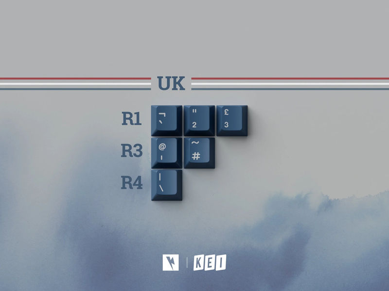 Key Kobo R.W.B. Cherry Profile Double Shot ABS Keycap Set - Kit:International