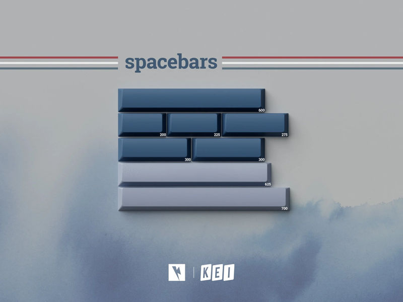 Key Kobo R.W.B. Cherry Profile Double Shot ABS Keycap Set - Kit:Spacebar