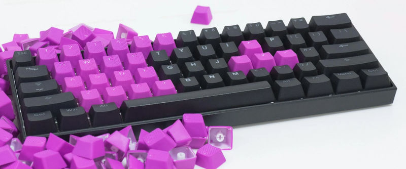 Tai-Hao Neon Purple Mystery Backlit 22 Key OEM Profile Double Shot ABS TPR Keycap Set